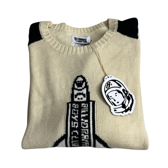 4-81 BILLIONAIRE BOYS CLUB Men's Space Sweater Cream 2XL - Picture 1 of 10